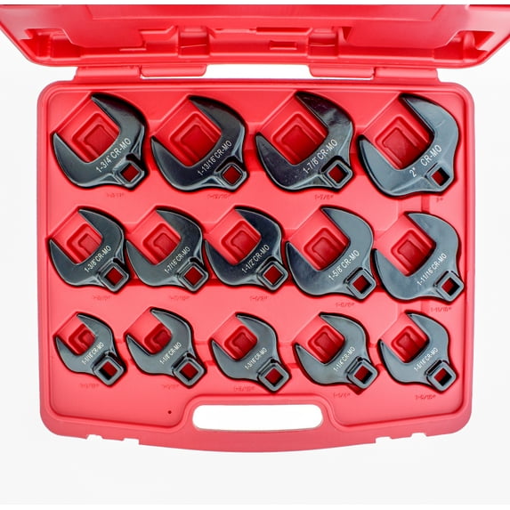 ABN Crows Foot Wrench Set Standard SAE - 14pc Tight Offset Brake Line Wrenches