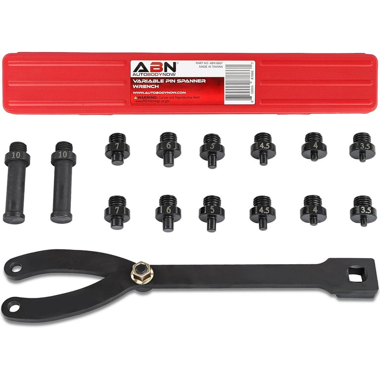 ABN Cylinder Spanner Wrench Set - 15Pc Pin Spanner Wrench and Variable Pins
