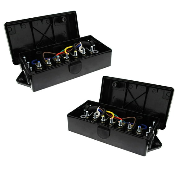 ABN Electrical Wire Connector 7 Gang/Pole Junction Box 2-Pack for Trailer or RV