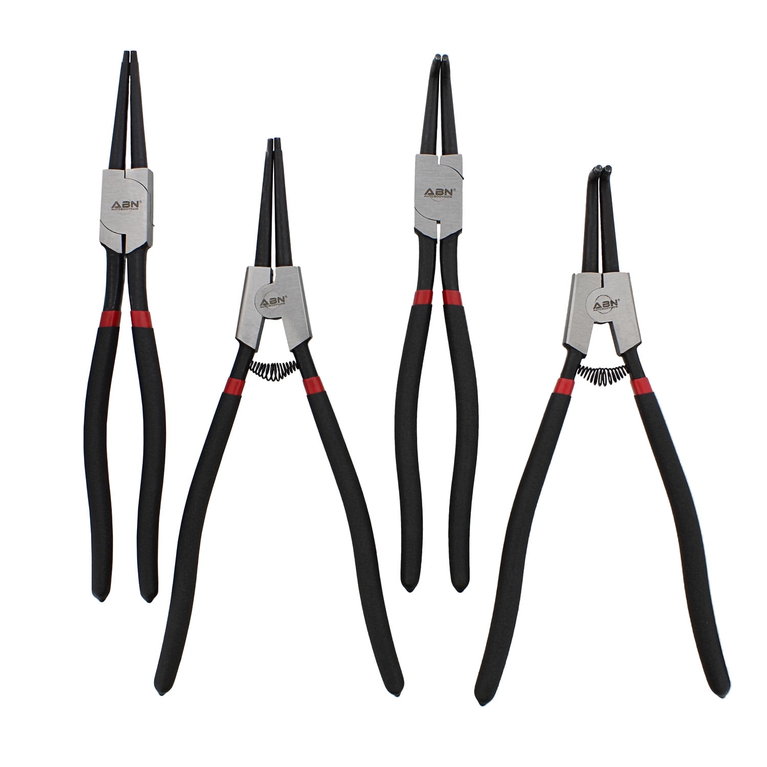 ABN Extra Long Snap Ring Pliers Set - 4pc Lock Ring Pliers with