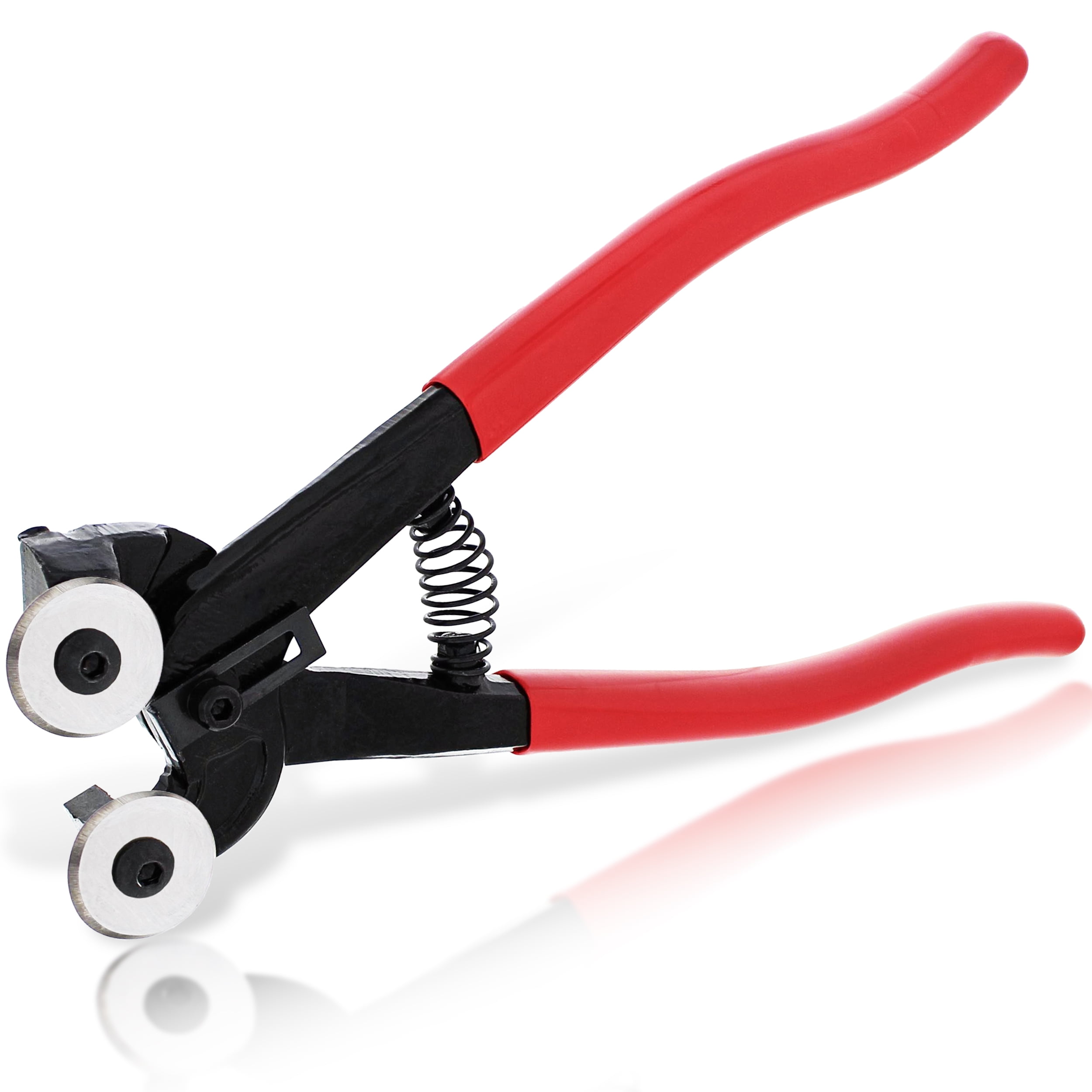 ABN Glass & Ceramic Tile Nippers – 8 Inch With Premium Carbide Scoring Wheels, Comfort Rubber Grip Handles, Adjustable Back Plate For Uniform Cuts