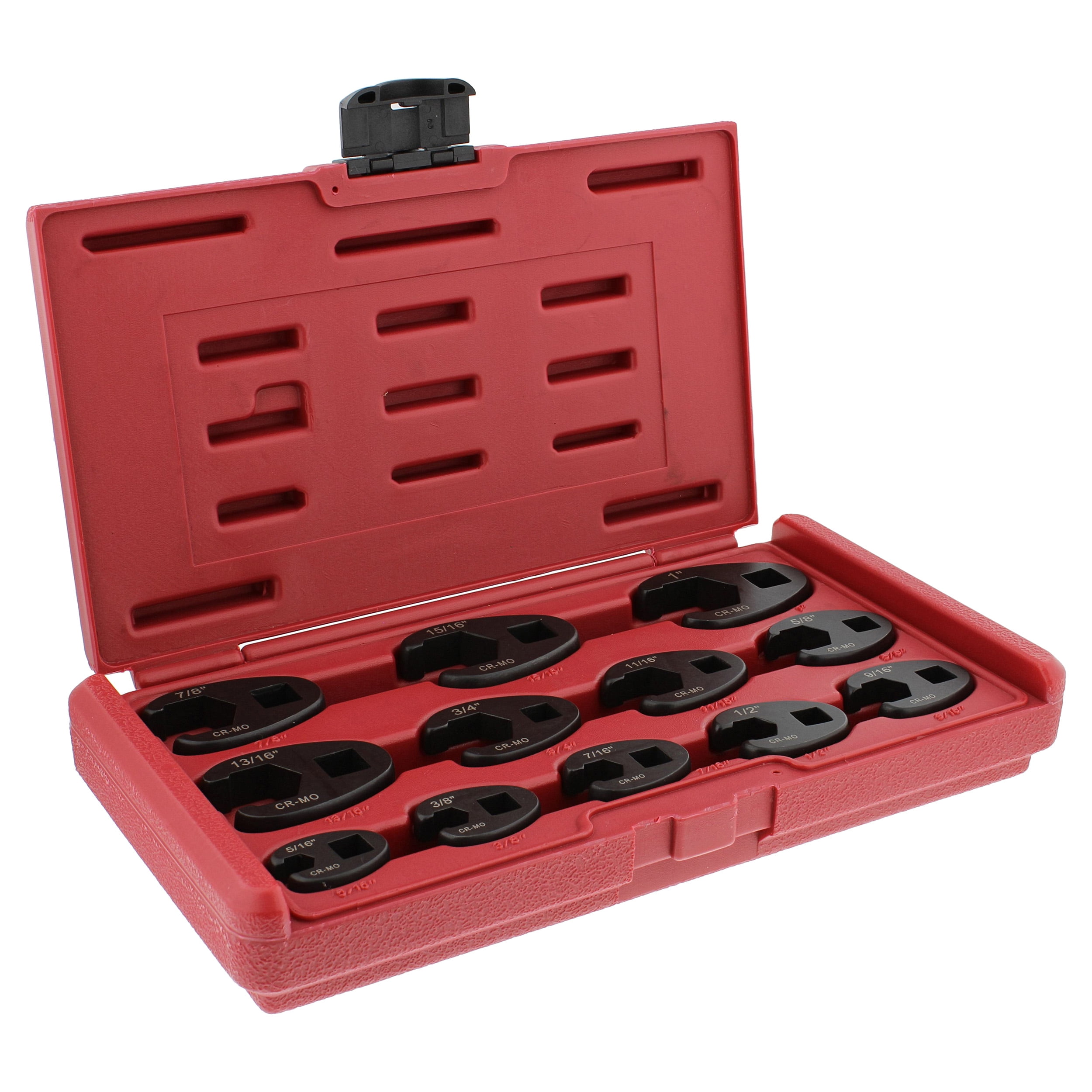 ABN Jumbo Crowfoot Flare Nut Wrench Set SAE 12pc for 3/8" & 1/2" Drive Ratchet