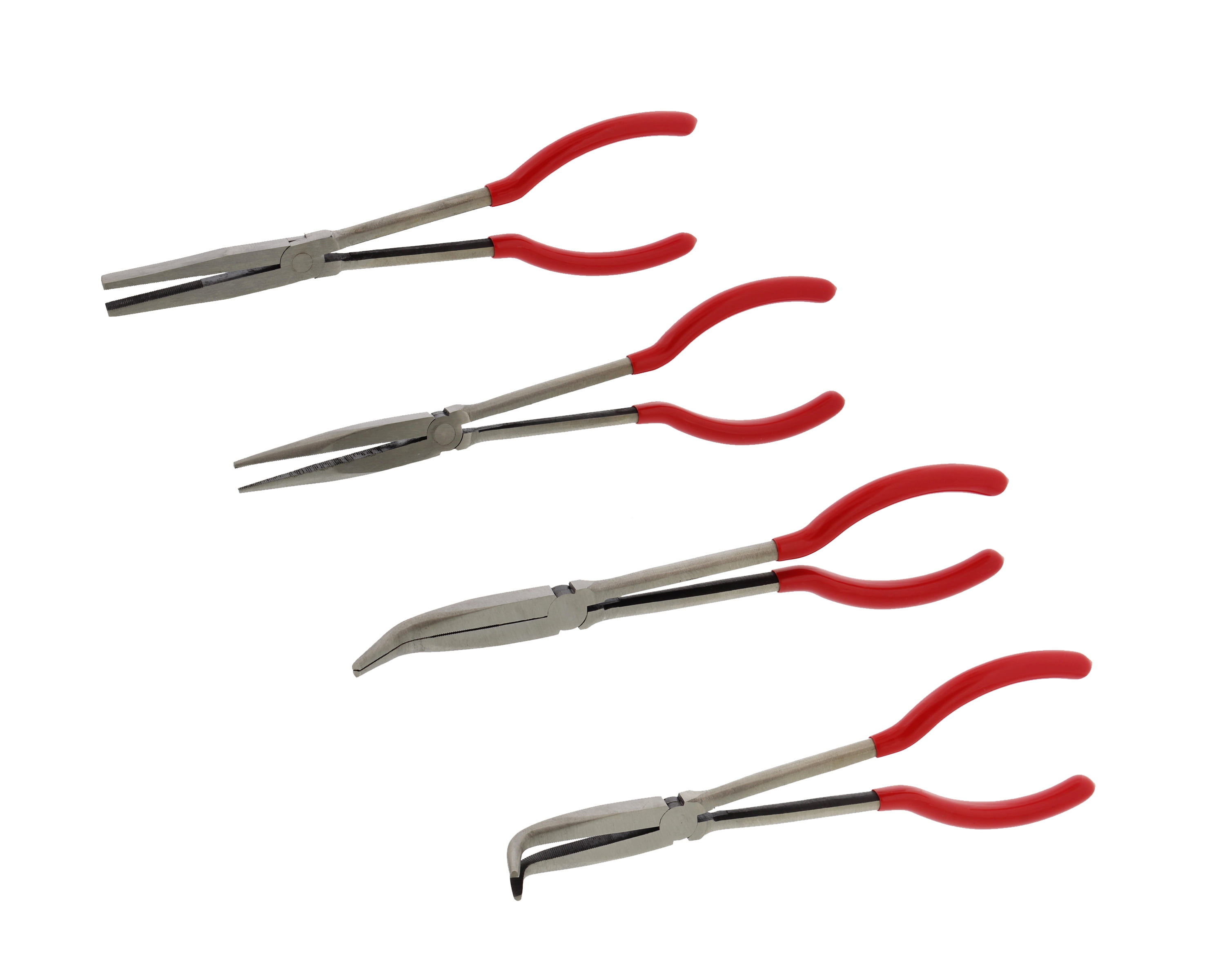 ABN Long Reach Pliers 4-Piece Set - Angled Curved Straight and Duckbill ...