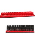 thumbnail image 1 of ABN | Magnetic Socket Organizer Tray – SAE 3/8” Inch 26 Slot Socket Holder, Red, 1 of 6