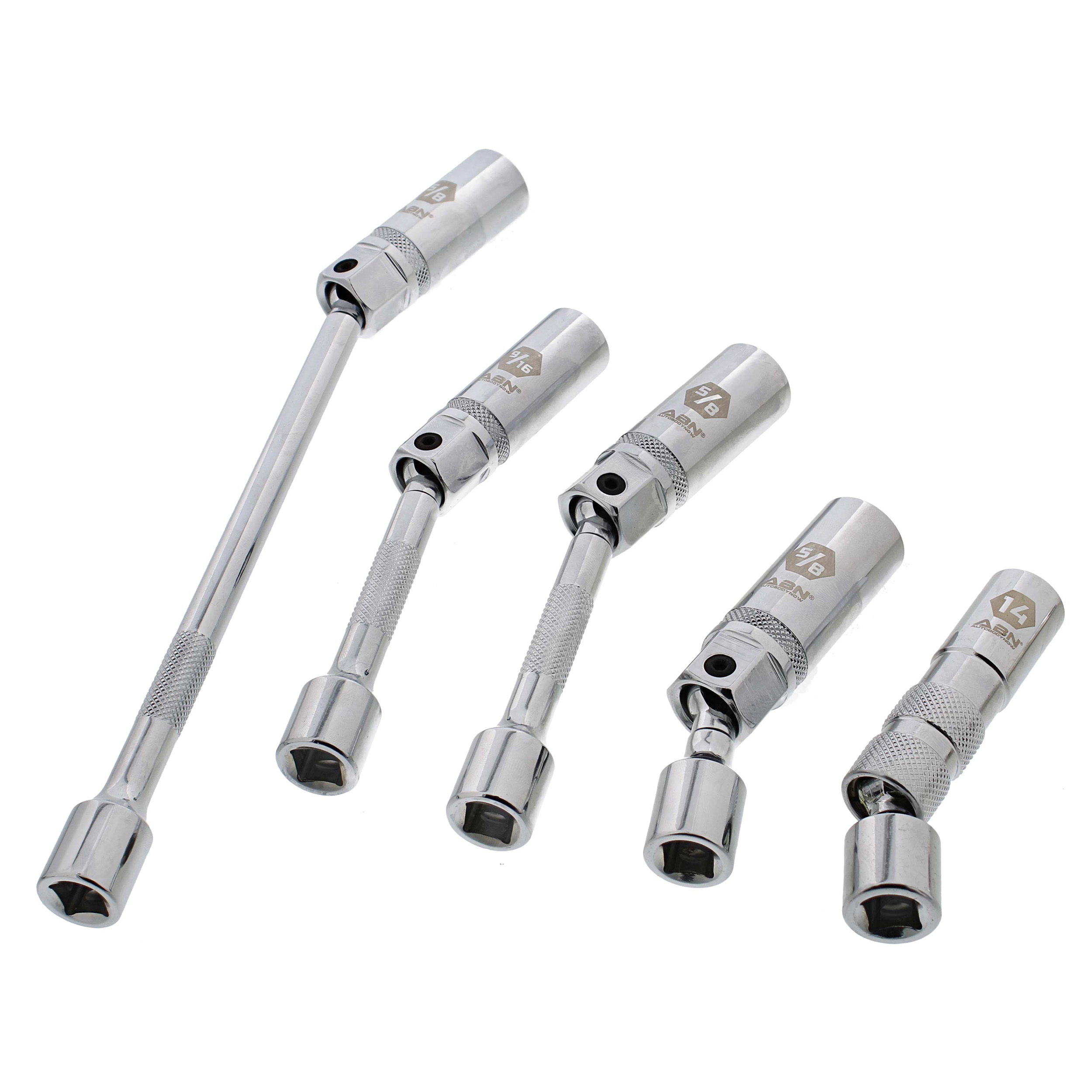 ABN Swivel Spark Plug Socket Set 5pc Ignition System Socket Toolkit