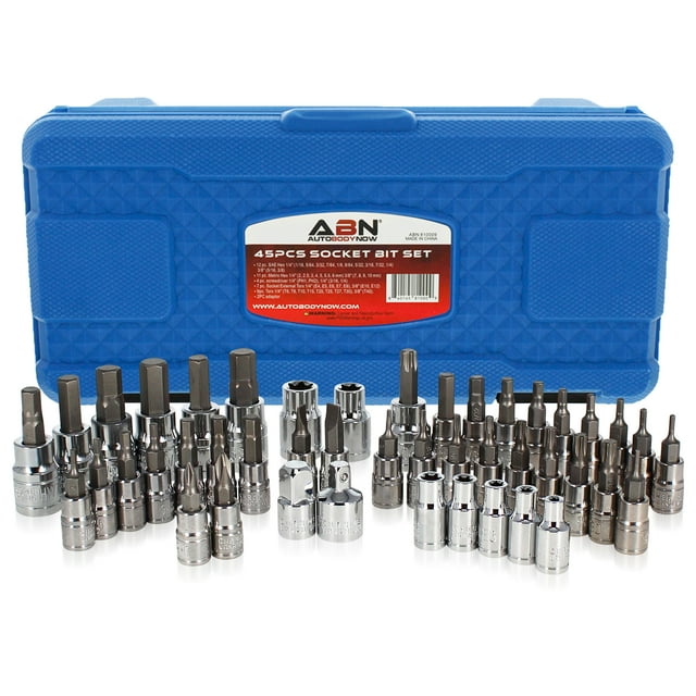 ABN Master Combination Torx Bit Socket Set 45pc SAE and Metric Hex