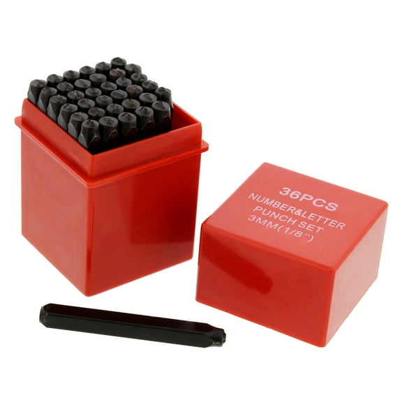 ABN Metal 1/8" Inch Stamping 36-Piece Tool Kit – Embossing & Engraving Stamp Set