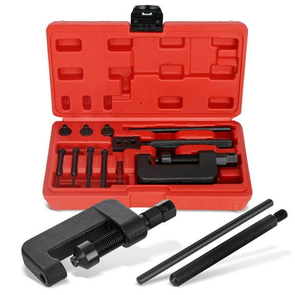 ABN Motorcycle Chain Breaker Tool Kit - 13pc Rivet and Chain Link Removal Tool