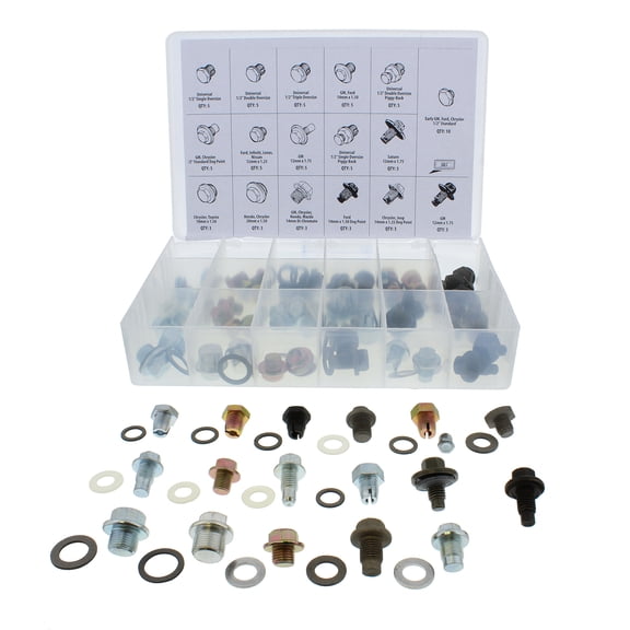 ABN Oil Drain Plug 76-Piece SAE & Metric Plugs & Washer Gasket Assortment Set