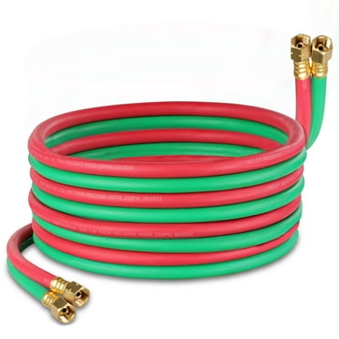 ABN Oxy Acetylene Hose - 25ft 1/4in B Fitting Twin Welding Cutting Torch Hoses