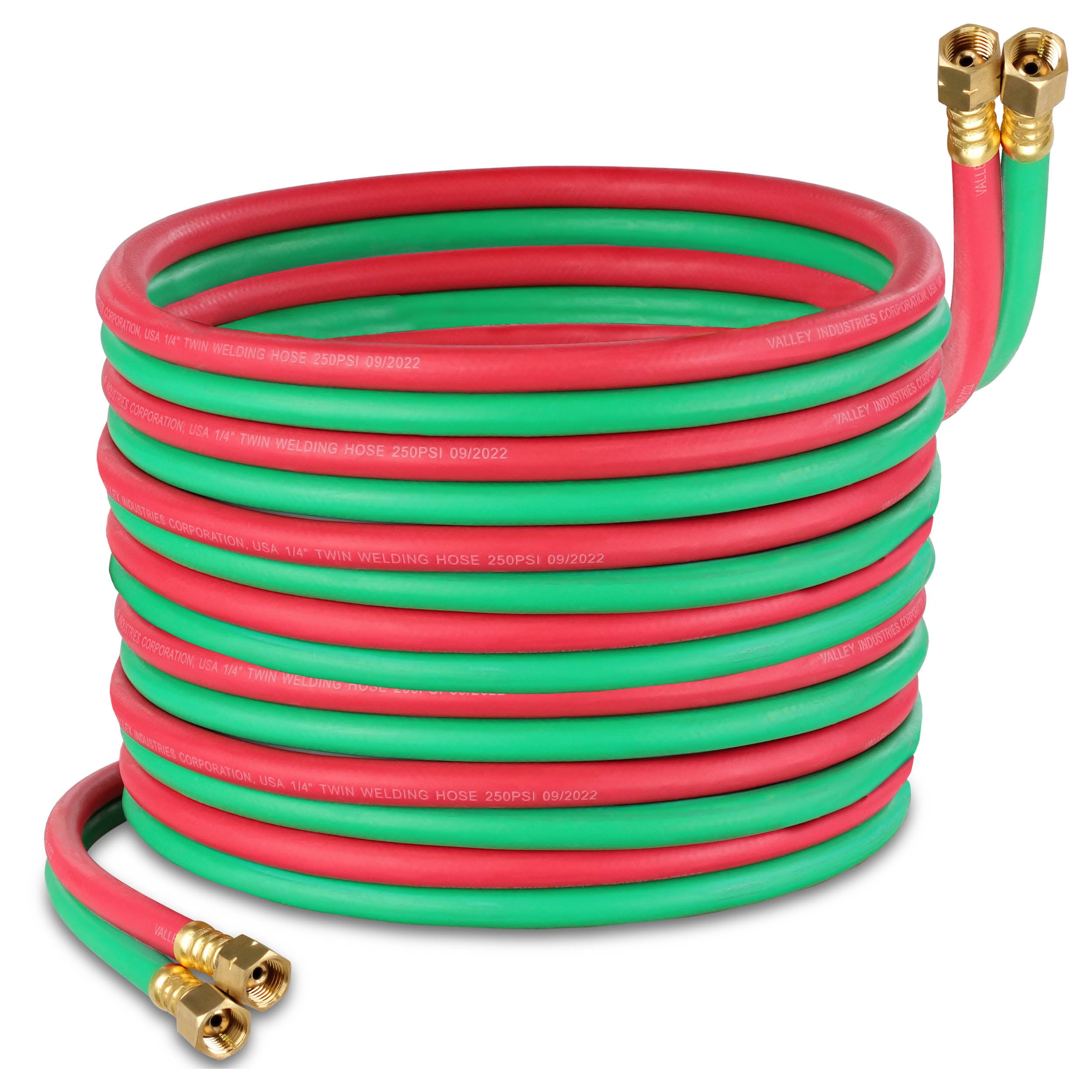 ABN Oxy Acetylene Hose - 50ft 1/4in B Fitting Twin Welding Cutting