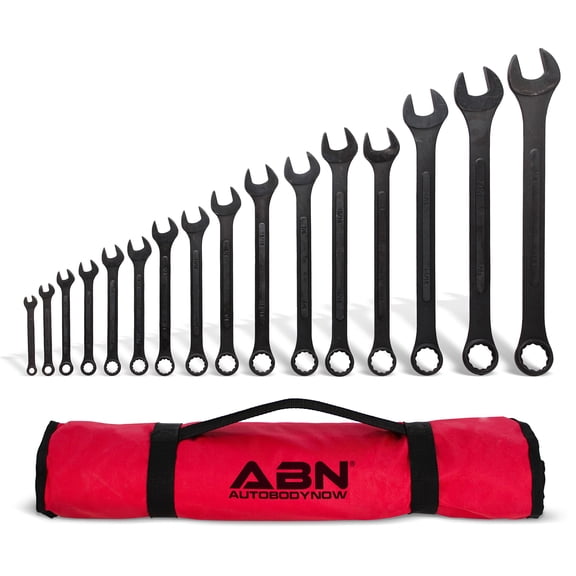 ABN SAE Wrenches Set - 16 Piece Combination Wrenches Set Standard with Roll