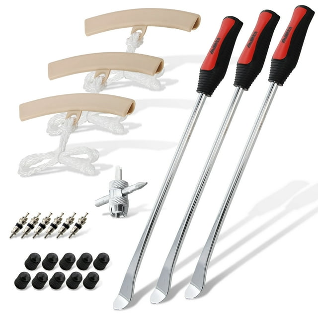 ABN Tire Spoon Kit with Rim Protectors - Wheel Spoons Manual Tire Changer Kit