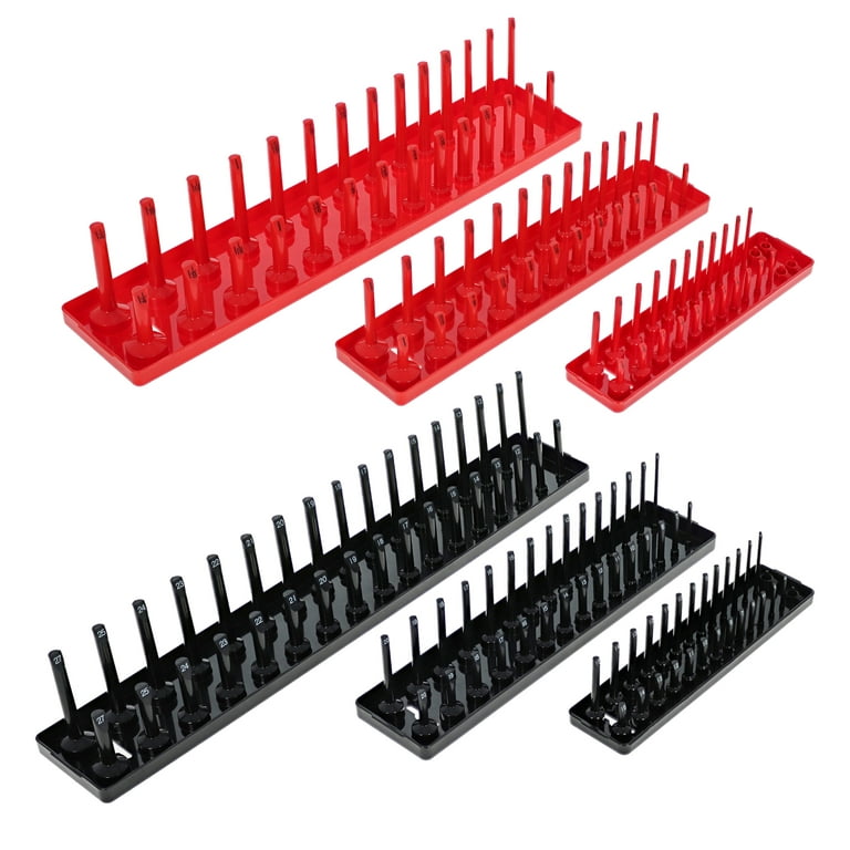 ABN Tool Box Socket Organizer Tray Set - 6pk Small and Deep Well Socket  Holders 