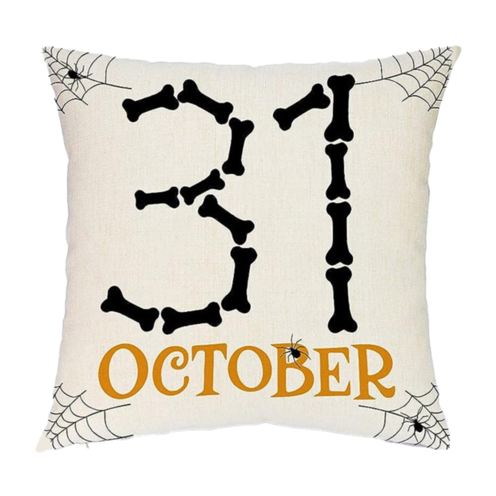 ABNMCA Throw Pillow Cover Pattern Orange Halloween Pumpkins Carved