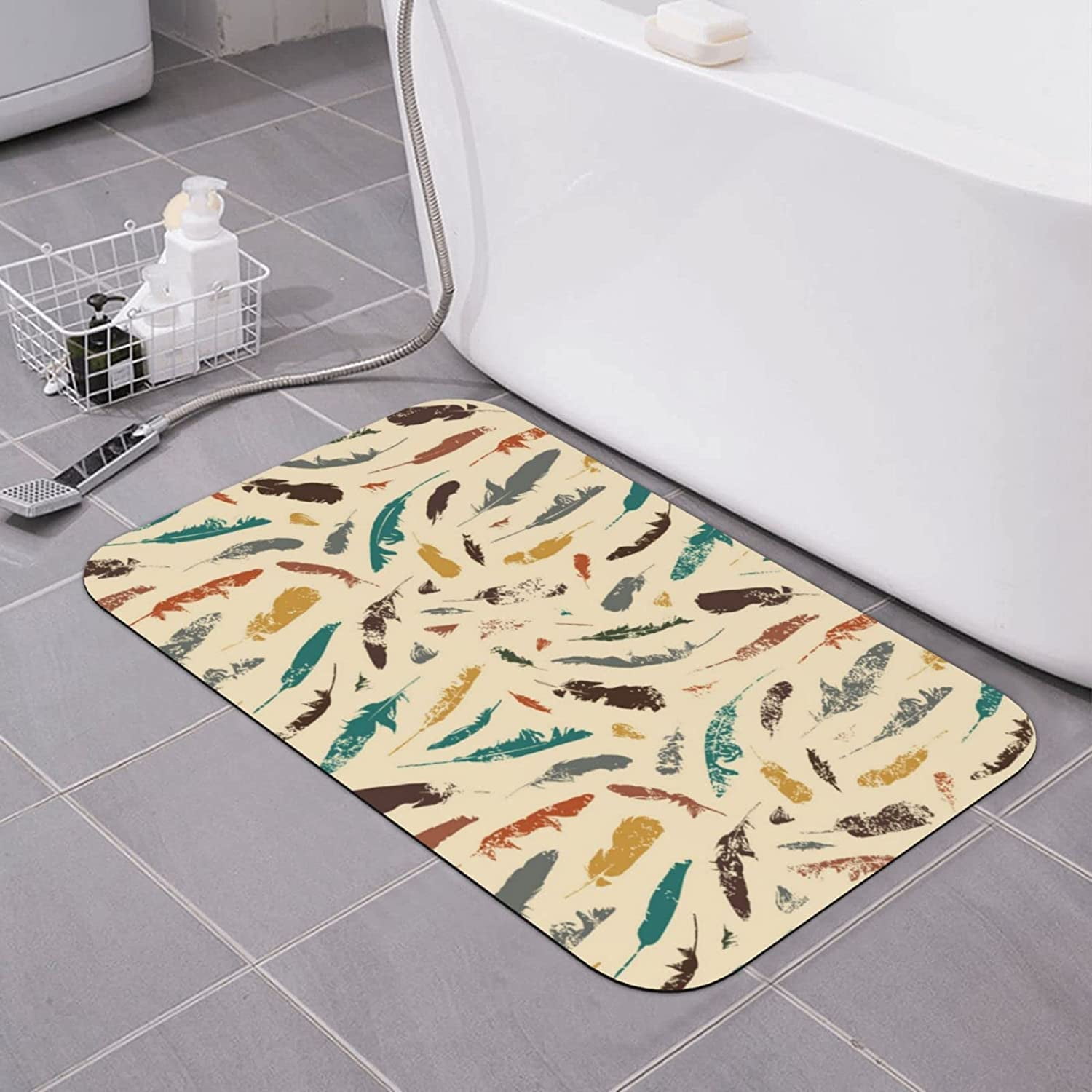 ABOAKRL Boho Bath Mats for Bathroom NonSlip Absorbent Microfiber Soft