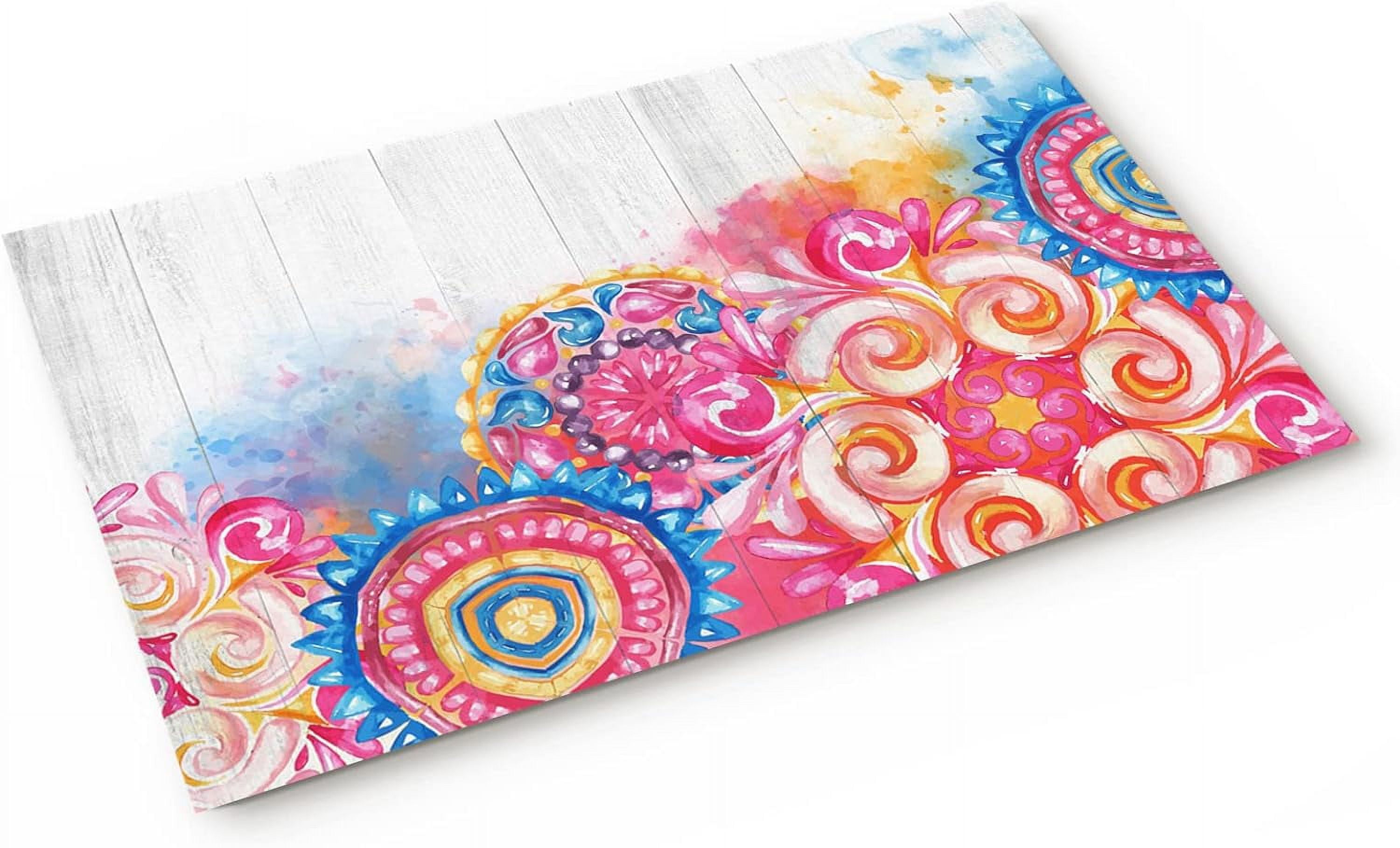 ABOAKRL Colorful Mandala Doormat Outdoor Entrance, Floor Mat