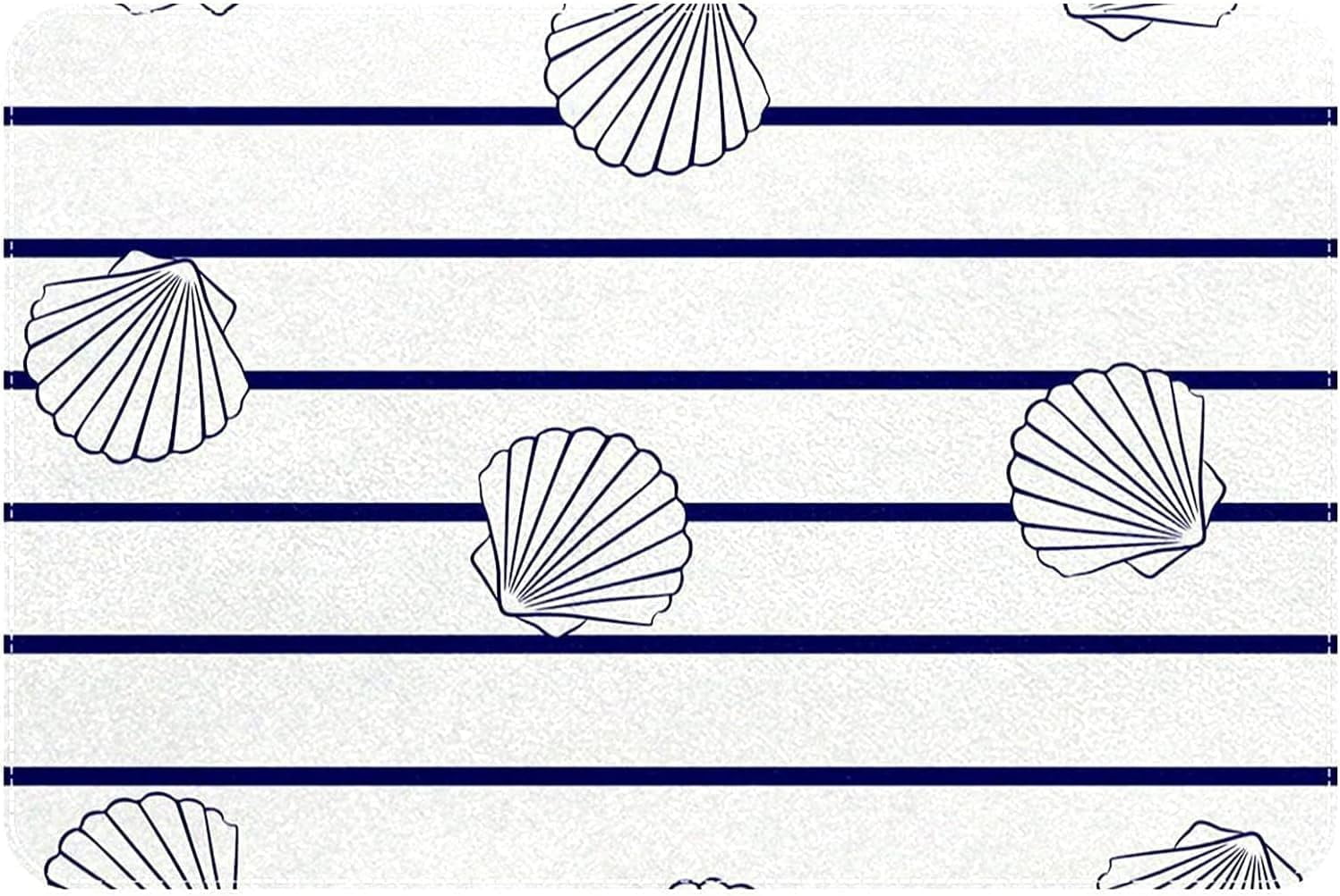 ABOAKRL Easter Day Doormat Blue Shells Stripe Durable Front