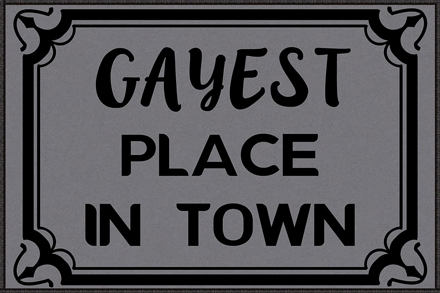 ABOAKRL Gayest Place in Town Doormat Outdoor Entrance, Floor