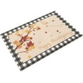 ABOAKRL Maple Leaf Tree Branch Black Check Plaid Buffalo Bath Mats for