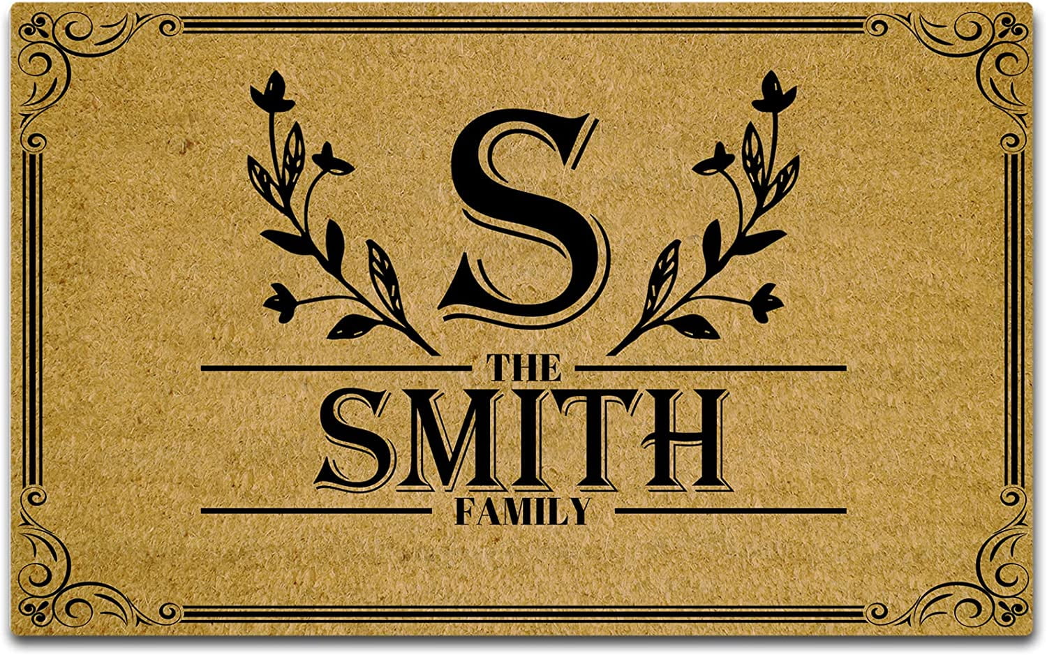 ABOAKRL Monogram Doormats Funny Garage Doormat Outdoor Entrance