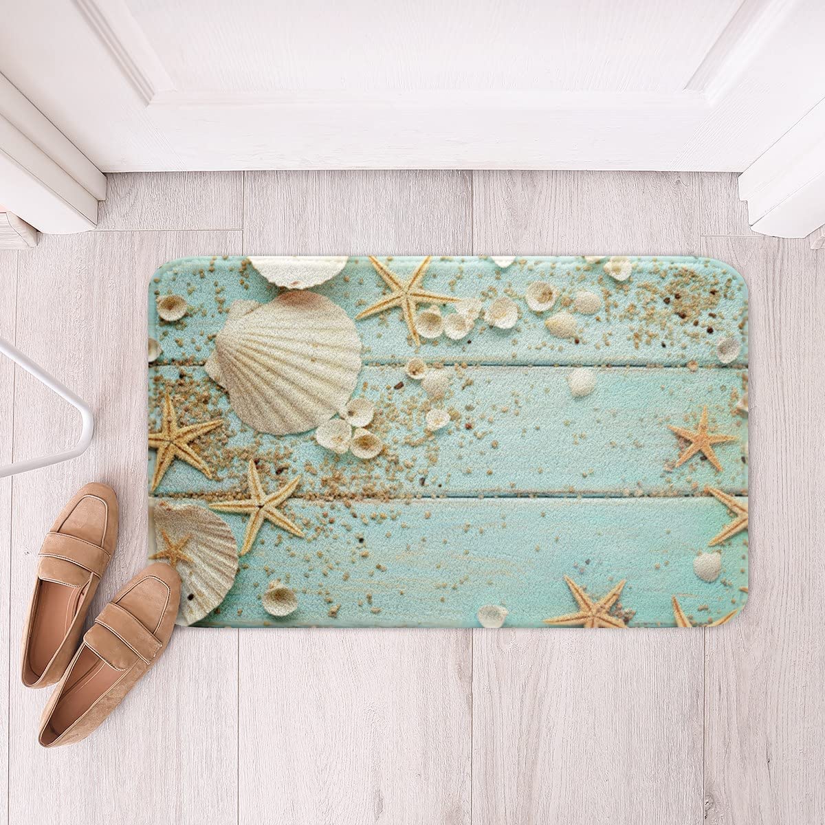 ABOAKRL Ocean Themed Bathroom Rugs Shell Starfish Beach Non Slip Bath ...