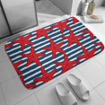 ABOAKRL Red Starfish Blue White Navy Stripes Bath Rugs Absorbent Non