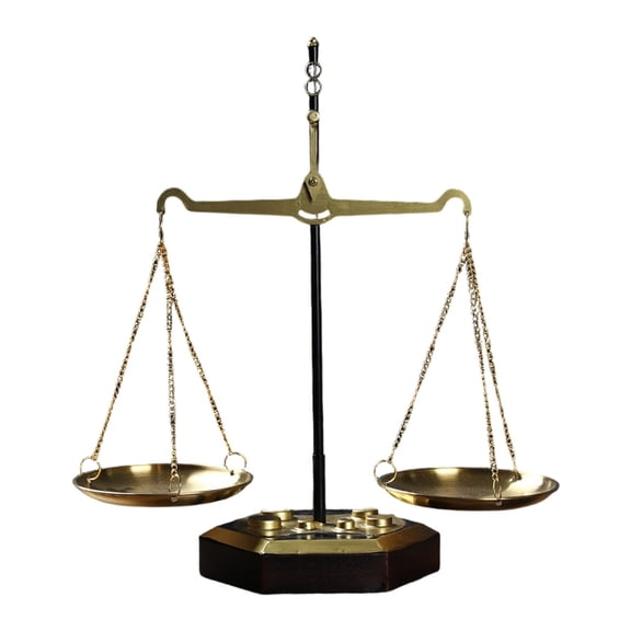 ABODELINE 1 Piece Large Vintage Balance Scales Ornament Miniature Accessories As Shown Zinc Alloy Metal Antique Justice Scale Model Home Office Desktop Decoration 15" x 7" x 16", Gold