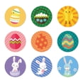 thumbnail image 1 of ABODELINE 10 PCS Easter Bunny Stickers Roll Easter Egg Rabbit Stickers Self-Adhesive Decorative Label Stickers for Envelopes Craft Card Gift Party Supplies, 1 of 6