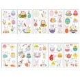 thumbnail image 1 of ABODELINE 10 Sheets Glitter Easter Temporary Tattoos, Colorful Spring Holiday Design with Bunnies, Eggs, and Chicks for Easter Basket Stuffers, 1 of 6