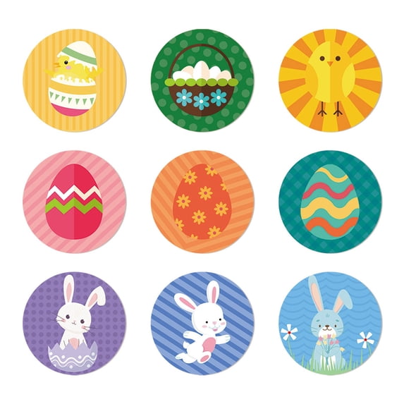 ABODELINE 10 Sheets Small Stickers, Assorted Bunny Eggs Stickers for Easter Egg Hunting, Spring Party Favors, DIY Crafts, Art Making Decorations