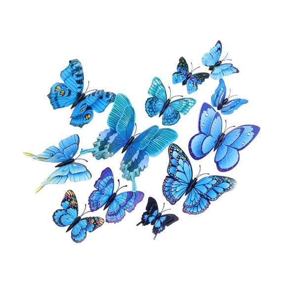 ABODELINE 12Pcs Plastic Butterfly Fridge Magnet,4.72 inch Large Refrigerator Magnet, 6 Colors Magnetic Butterflies Magnets for Fridge, Cute Butterfly Kitchen Decor 4Sizes