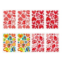 ABODELINE 194 Pcs Valentine's Day Window Clings PVC Stickers 8 Sheets Heart-Shape Window Glass Decal for Valentine's Party Decorations