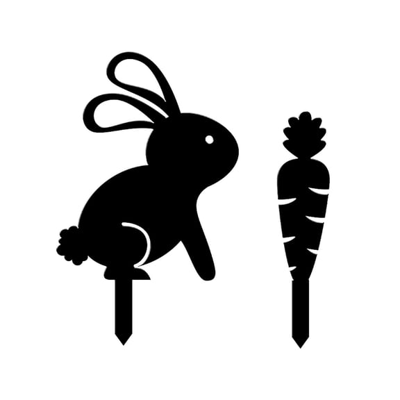 ABODELINE 2pcs Garden Rabbit Sculptures Bunny Statues Yard Decoration Lawn Bunny Stakes - Cute Acrylic Bunnies Decor for Outdoor Garden, Lawn, Yard, Patio - Rabbits Decor for Easter and Spring