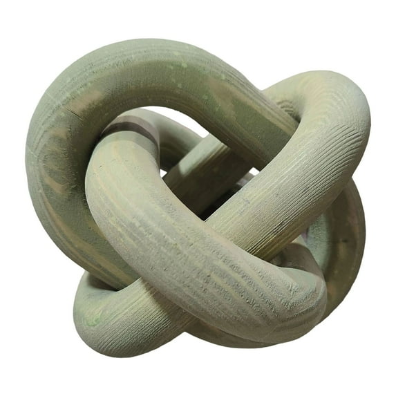 ABODELINE 3 Link Wood Knot Decor Rustic Home Décor Hand Carved Coffee Table Decoration, Boho Chain Link Decoration, Modern Shelf, Rustic Objects for Home Living Room Bedroom(Green)