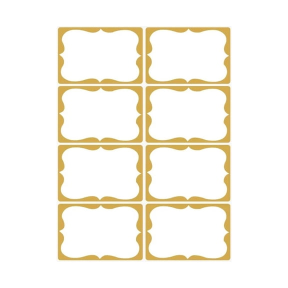 ABODELINE 30 Pcs Gold Name Tag Stickers, 2"x 3" Blank Nametags Sticker, Sticky Adhesive Name Tags Sticker Name Badges Labels Roll, Suitable for Office Meeting, School, Family Union,Parties