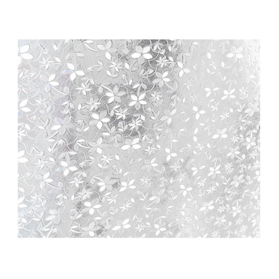 ABODELINE 3D Window Film No Glue Privacy for Glass Sticker Static Cling Heat Control Anti UV Non-Adhesive Decorative Tulip 17.7 x 40 Inch