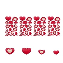 ABODELINE 4 Sheets Valentines Day Window Clings Decor, Cute Heart Stickers for Galentines Day Decorations, Decals for Home Office Glass Windows
