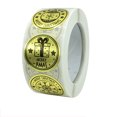 thumbnail image 1 of ABODELINE 500Pcs Christmas Stickers Roll - Gold Foil Designs Self Adhesive Decoration Round Labels for Tree, Snowflake, Presents, Cards, Envelopes - 1 Inch Holiday Seal Tags, 1 of 2