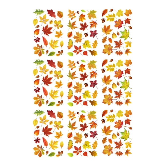 ABODELINE 9 Sheets Fall Window Clings, Autumn Maple Leaf Window Decals Stickers Maple Leaves Static Stickers for Thanksgiving Fall Party Glass Windows Decorations
