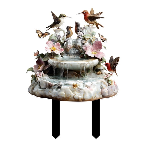 ABODELINE Bird Acrylic Garden Stake, Flat Lawn Decor, Garden Bird Statue - Easy Installation, Beautiful Handmade Birds for Outdoor & Home Decor