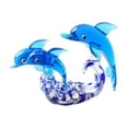 thumbnail image 1 of ABODELINE Blown Glass Dolphins Figurines Crystal Handmade Glass Dolphin Figurines Collectibles, Sea Animal Sculpture Statue, Home Desk Decoration Ornaments Gift for Women, Dollhouse Miniatures, 1 of 6