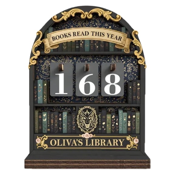 ABODELINE Books I’ve Read This Year Counter – Wooden Reading Tracker Sign for Bookshelf Decor, Book Lover Gift for Readers, Book Clubs & Avid Bookworms, Track Books Read This Year(Black)