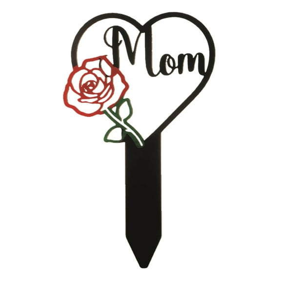 ABODELINE Cemetery Memorial Cross Stake for Parents, Metal Cross Garden Decoration, Memorial Sign for Grave, Outdoor Easter Decoration 6" x 12"