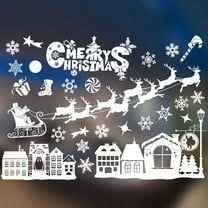 ABODELINE Christmas Snowflakes Window Clings White Christmas Tree Elk Snow House Window Stickers Winter Decorations for Christmas Party