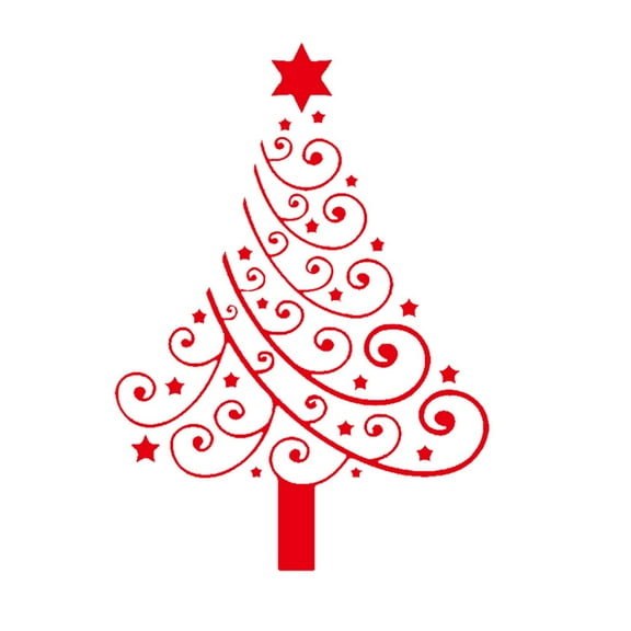 ABODELINE Christmas Tree Window Clings Stickers for Glass, Red Xmas Windows Static Stickers, DIY Wall Window Door Mural Showcase Decal Sticker