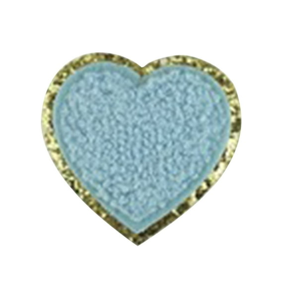ABODELINE Colorful Love Heart Iron on Patches Chenille Decorative Sew on Embroidered Patches Appliques 2 inch Heart DIY Arts Crafts Decoration Embroidered Patches for Clothing Jeans Caps Bags Repair