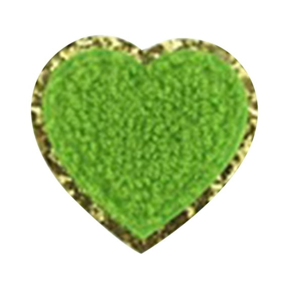 ABODELINE Colorful Love Heart Iron on Patches Chenille Decorative Sew on Embroidered Patches Appliques 2 inch Heart DIY Arts Crafts Decoration Embroidered Patches for Clothing Jeans Caps Bags Repair