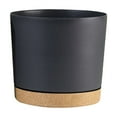 thumbnail image 1 of ABODELINE Cylindrical Flower Pots 6.5 inch, Modern Small Plastic Plant Pots with Drainage Holes & Saucers, Round Planter Pots for Outdoor, Indoor & Office Decor, 1 of 5