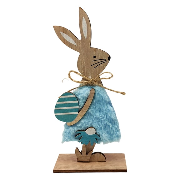 ABODELINE Easter Bunny Table Wooden Sign Easter Peeps Decor Spring Wood Bunnies Rabbit Ornament Farmhouse Tabletop Decoration for Easter Party Tiered Tray Mantle Desk Office Home Party